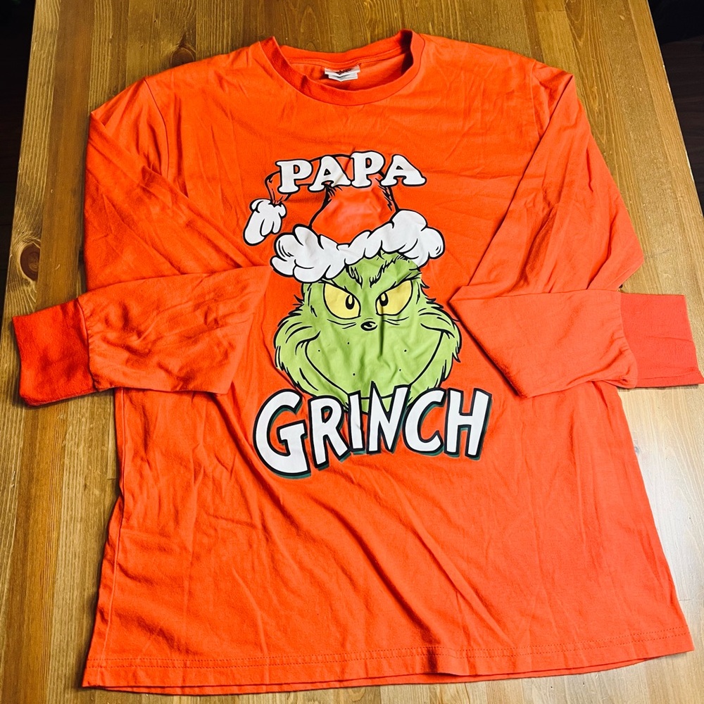 Papa Grinch Orange Long Sleeve Shirt